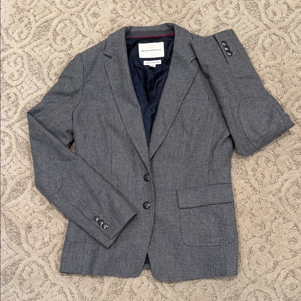 Banana Republic Gray and Navy Blue  Blazer